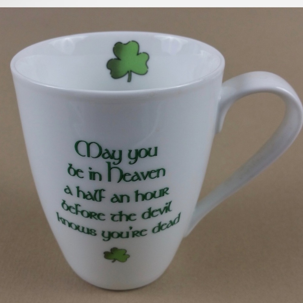 blarney irish coffee mug cup leprechaun shamrock porcelain (set of 4) - Picture 7 of 10